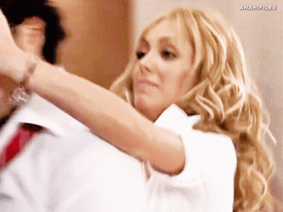 Woman In Red Tie Dancing With Man GIF