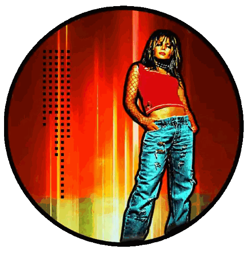 Woman In Red Top And Ripped Jeans Sticker