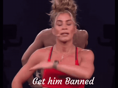 Woman In Red Top Dancing Get Him Banned GIF