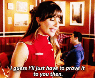 Woman In Red Top Says I Guess I'll Just Have To Prove It To You Then GIF