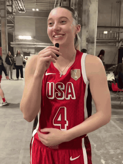Woman In Red USA Jersey Number 4 GIF