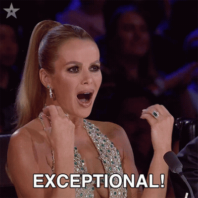 Woman In Revealing Dress Saying Exceptional GIF