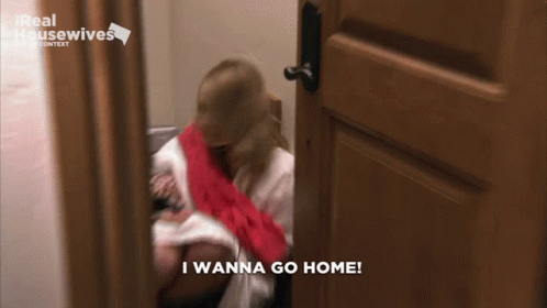Woman In Robe Saying I Wanna Go Home GIF