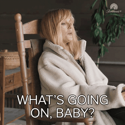 Woman In Rocking Chair Saying What's Going On Baby GIF