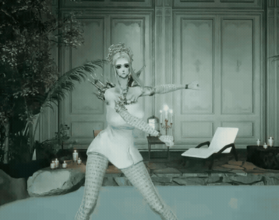 Woman In Room With Candles And Chair GIF