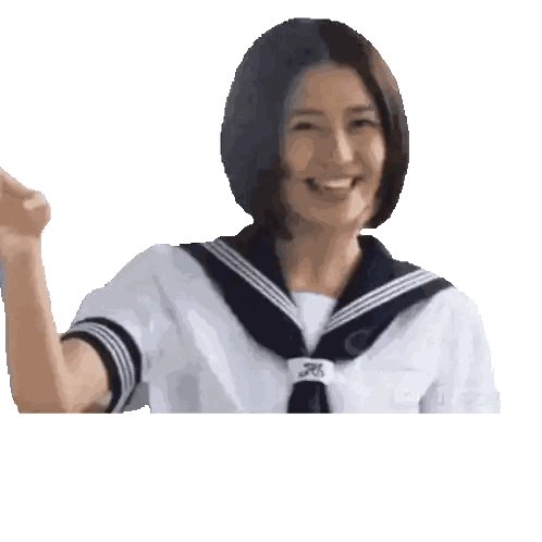 Woman In Sailor Uniform Smiling Thumbs Up Sticker