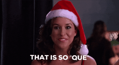 Woman In Santa Hat Saying Que GIF