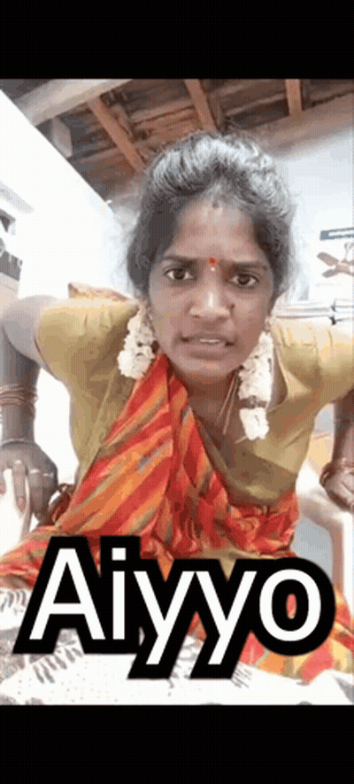 Woman In Sari Making Funny Face Saying Aiyyo GIF