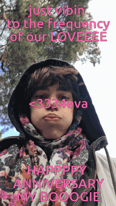 Woman In Scarf And Hooded Jacket Saying Happy Anniversary My Boogie GIF
