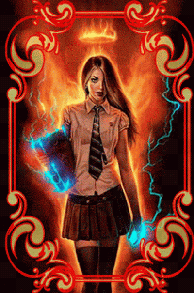 Woman In School Uniform Holding Book With Crown GIF