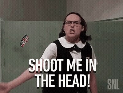 Woman In School Uniform Saying Shoot Me GIF