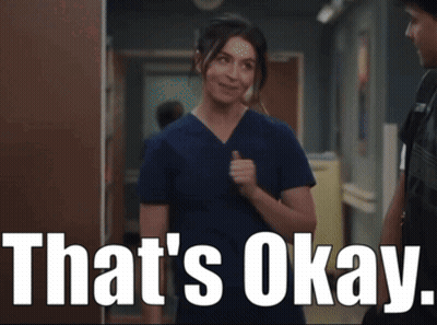 Woman In Scrubs Says That's Okay To Man GIF