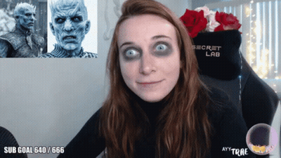 Woman In Secret Lab Chair With Sub Goal 640/666 GIF
