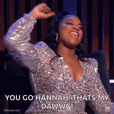 Woman In Sequined Dress Saying You Go Hannah GIF