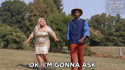 Woman In Sequined Dress Says Ok I'm Gonna Ask Next To Man GIF