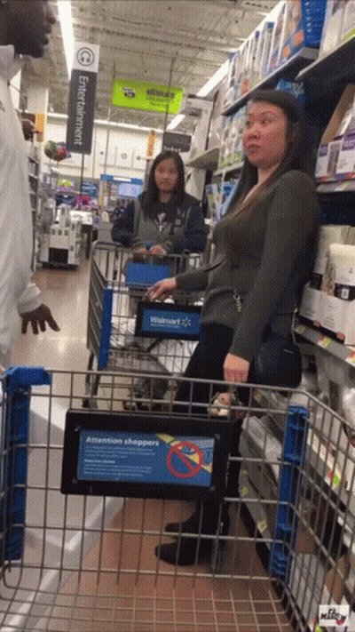 Woman In Shopping Cart Saying Entertainment GIF