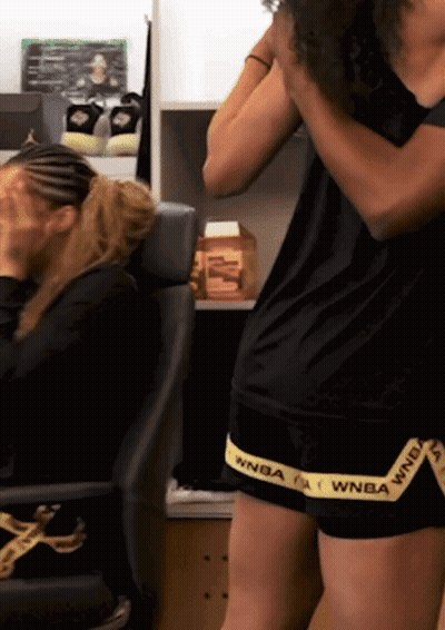 Woman In Shorts Saying WNBA GIF