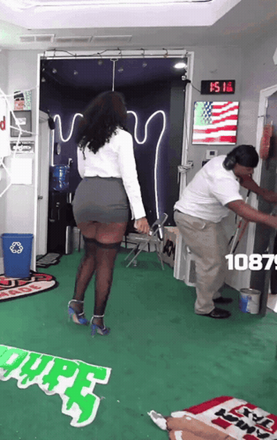 Woman In Skirt Standing Next To Man In White Shirt 1087 Sign GIF