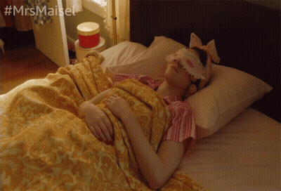 Woman In Sleep Mask Lying In Bed #Mrsmaiset GIF