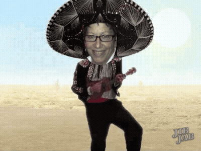 Woman In Sombrero Playing Guitar GIF