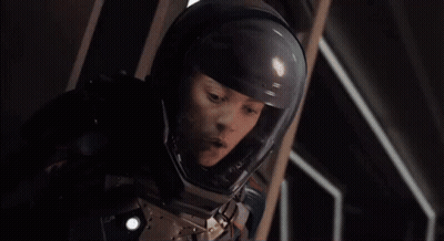 Woman In Space Suit And Helmet GIF