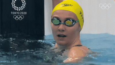 Woman In Speedo Swim Cap Swimming GIF