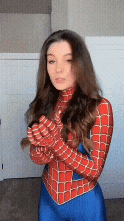 Woman In Spider-Man Costume GIF