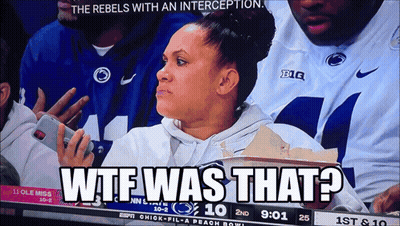 Woman In Stadium Saying WTF Was That GIF