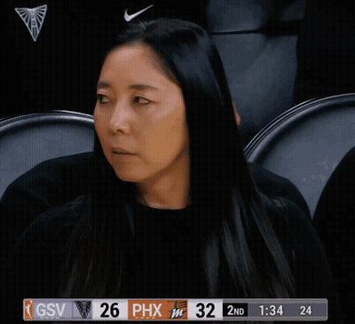 Woman In Stands Watching GSV Vs PHX Basketball GIF