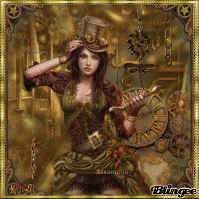 Woman In Steampunk Outfit GIF