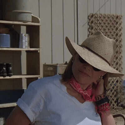 Woman In Straw Hat And Sunglasses GIF