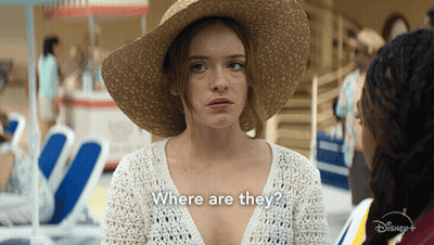 Woman In Straw Hat Asking Where Are They On Disney Plus GIF