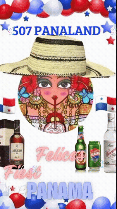 Woman In Straw Hat Felices Fest Panama GIF