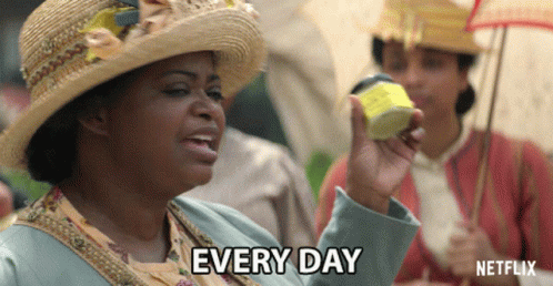 Woman In Straw Hat Holding Jar Saying Every Day GIF