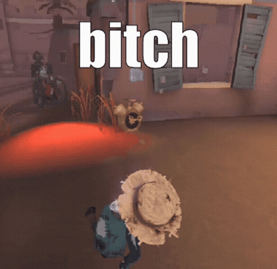 Woman In Straw Hat In Front Of Bitch Statue GIF