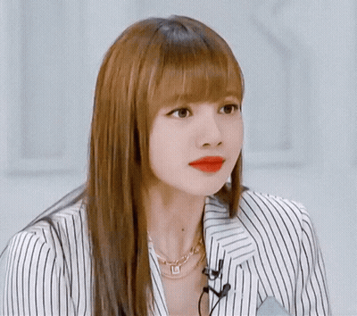 Woman In Striped Jacket And Red Lipstick GIF