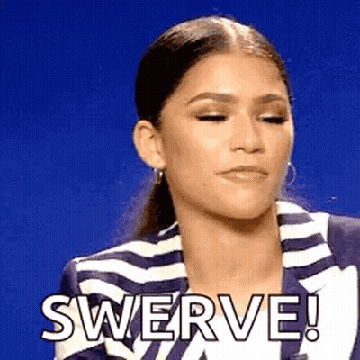 Woman In Striped Jacket Saying Swerve GIF