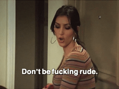 Woman In Striped Shirt Saying Don't Be Rude GIF