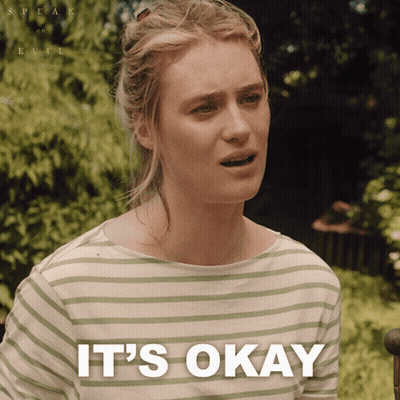 Woman In Striped Shirt Saying It's Okay GIF