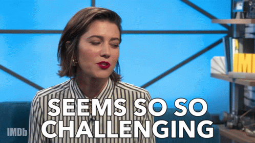 Woman In Striped Shirt Saying Seems So So Challenging GIF