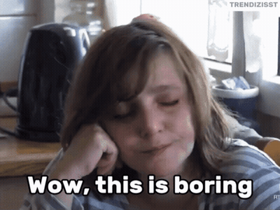 Woman In Striped Shirt Saying Wow This Is Boring GIF