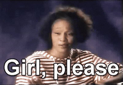 Woman In Striped Shirt Says Girl Please GIF