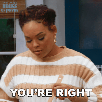 Woman In Striped Sweater Saying You're Right GIF
