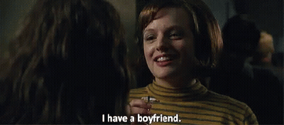 Woman In Striped Sweater Says I Have A Boyfriend GIF