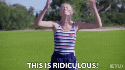 Woman In Striped Tank Top Says This Is Ridiculous In Field GIF