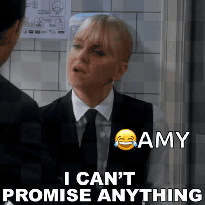 Woman In Suit And Tie Saying I Can't Promise Anything GIF