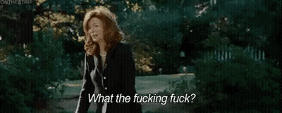 Woman In Suit Asking What The Fuck GIF