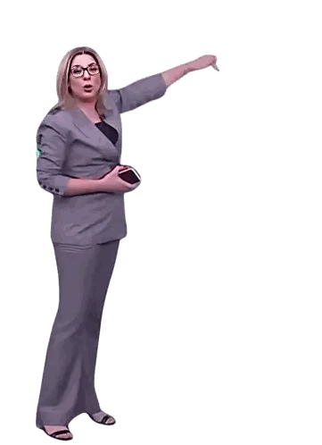Woman In Suit Holding Phone Sticker