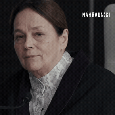 Woman In Suit In Front Of Microphone With Nahbadnici GIF