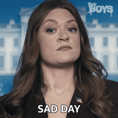 Woman In Suit Saying Sad Day At White House GIF